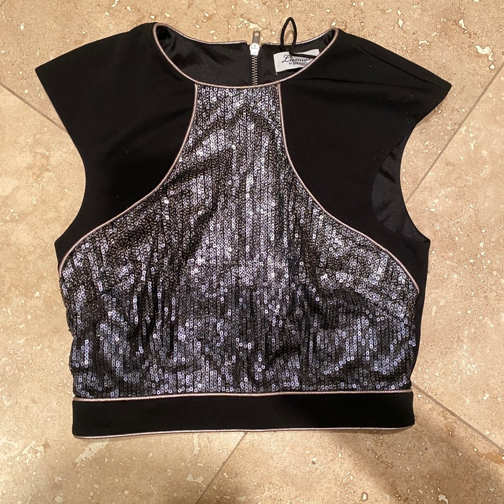 Lumier by Bariano Sequins Crop Top